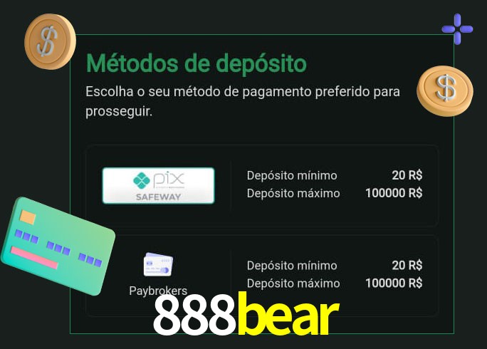 O cassino 888bear oferece uma grande variedade de métodos de pagamento